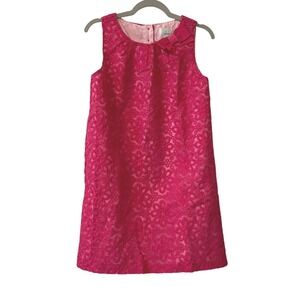 Gymboree Dressed Up Girls Dress Pink Floral Embroidered Bow Size 8